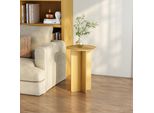 Tavolino 'Vappevn' Comodino 60 X Ø40 Cm Rotondo Effetto Rovere
