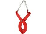Estrattore Per Pallet - Morsetto Per Pallet - Portata 2000 Kg - Catena Da 80 Cm - Lunghezza 55 Cm - Acciaio Legato - Rosso
