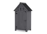 Casetta Da Giardino Resistente Alle Intemperie Casetta Per Attrezzi In Legno 65 X 46 X 137 Cm IG10 Grigio