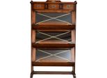 Casa Padrino Libreria In Stile Vintage Marrone/Ottone 96,5 X 47 X H. 166,5 Cm - Mobile In Legno Massello - Mobile Da Soggiorno - Mobile Da Ufficio - Mobili Da Ufficio - Mobili In Stile Vintage