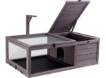 Vevor Habitat Per Tartarughe, Casetta In Legno Per Tartarughe Recinto Per Tartarughe Con Supporto Luminoso Sospeso, Recinto Per Rettili A 2 Stanze, Gabbia Per Piccoli Animali Per Gechi, Lucertole, Serpenti, 96,5 X 61 X 33 Cm