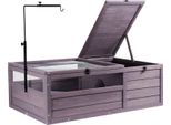Vevor Habitat Per Tartarughe, Casetta In Legno Per Tartarughe Con Portalampada Regolabile, Recinto Per Rettili A 2 Stanze, Gabbia Per Piccoli Animali Per Gechi, Lucertole, Serpenti, 96,5 X 61 X 33 Cm