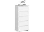 Comò Elegante Bianco 40 Cm Con 5 Cassetti Per Un Pratico Spazio Di Archiviazione