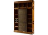 Casa Padrino Libreria In Stile Vintage Con Anta Scorrevole Marrone / Nero / Ottone 168 X 40,5 X H. 250 Cm - Mobile Da Soggiorno In Legno Massello - Mobile Da Ufficio - Mobili Da Ufficio - Mobili In Stile Vintage