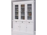Casa Padrino Libreria In Stile Country Bianco/Grigio 183 X 51 X H. 240 Cm - Mobile In Legno Massello - Mobile A Scaffale - Mobile Da Soggiorno - Mobile Da Ufficio - Mobili In Stile Country