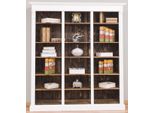 Casa Padrino Scaffale In Stile Country Bianco/Marrone Scuro 180 X 39 X H. 197 Cm - Mobile In Legno Massiccio - Libreria - Mobile Da Soggiorno - Mobile Da Ufficio - Mobile In Stile Country