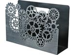 Casablanca ZeitungsstäNder, "ZahnräDer"", ZahnräDermotiv, Metall, Silberfarben, , L. 10 Cm, B. 30 Cm, H. 20 Cm 67600"