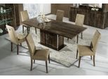 Sala Da Pranzo Tavolo 6X Sedia Imbottitura Set Sedie Cucina Gruppo Tavolo 7Pcs