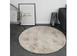 Consilio Concept Cloud Tappeto In Pelliccia 120X120 Beige Marrone Tappeto Supersoft 39 Mm Altezza Morbida Pelliccia Imitazione Coniglio