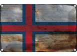 Vianmo Insegna Di Latta 20X30 Cm Bandiera FäRöEr Flag Faroe Islands Rost