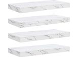 Vidaxl Mensole Da Parete 4 Pezzi Marmo Bianco 50 X 23,5 X 4 Cm Materiale A Base Di Legno