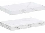 Vidaxl Mensole Da Parete 2 Pezzi Marmo Bianco 40 X 23,5 X 4 Cm Materiale A Base Di Legno