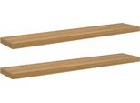Vidaxl Mensole Da Parete 2 Pezzi Marrone 120 X 23,5 X 4 Cm Materiale A Base Di Legno