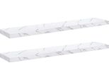 Vidaxl Mensole Da Parete 2 Pezzi Marmo Bianco 120 X 23,5 X 4 Cm Materiale A Base Di Legno