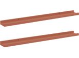 Vidaxl Mensole Da Parete Con Ripiano 2 Pezzi Rosso 80 X 9 X 3 Cm Materiale A Base Di Legno