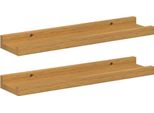 Vidaxl Mensole Da Parete Con Ripiano 2 Pezzi Beige 40 X 9 X 3 Cm Materiale A Base Di Legno