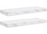 Vidaxl Mensole Da Parete 2 Pezzi Marmo Bianco 60 X 23,5 X 4 Cm Materiale A Base Di Legno