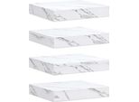 Vidaxl Mensole Da Parete 4 Pezzi Marmo Bianco 23 X 23,5 X 4 Cm Materiale A Base Di Legno