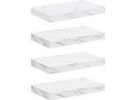 Vidaxl Mensole Da Parete 4 Pezzi Marmo Bianco 40 X 23,5 X 4 Cm Materiale A Base Di Legno