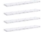 Vidaxl Mensole Da Parete 4 Pezzi Marmo Bianco 120 X 23,5 X 4 Cm Materiale A Base Di Legno
