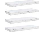 Vidaxl Mensole Da Parete 4 Pezzi Marmo Bianco 60 X 23,5 X 4 Cm Materiale A Base Di Legno