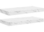 Vidaxl Mensole Da Parete 2 Pezzi Marmo Bianco 50 X 23,5 X 4 Cm Materiale A Base Di Legno