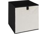 Howhomely | Scatola Portaoggetti - Scatola Deco - Scatola Pieghevole - 30X30X30 Cm - Nero Crema - Scatola Scaffale