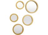Howhomely | Specchio Da Parete - Specchio - Oro - Set Di 5 - Specchio Decorativo - Rotondo - Moderno Ed Elegante