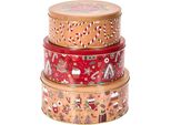 Howhomely | Scatole Di Natale - Barattolo Per Biscotti - Scatole Di Natale - Set Di 3 - Colorate - In Metallo - Natale