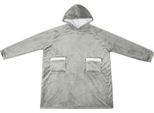 Vidaxl Coperta Con Cappuccio Grigio S Pile E Flanella