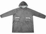 Vidaxl Felpa Con Cappuccio In Pile E Flanella Grigio Scuro S