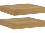 Vidaxl Mensole Da Parete 2 Pezzi Marrone 23 X 23,5 X 4 Cm Materiale A Base Di Legno