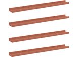 Vidaxl Mensole Da Parete Con Ripiano 4 Pezzi Rosso 80 X 9 X 3 Cm Materiale A Base Di Legno