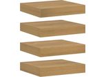 Vidaxl Mensole Da Parete 4 Pezzi Marrone 23 X 23,5 X 4 Cm Materiale A Base Di Legno