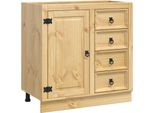 Vidaxl Armadio Ski Marrone Miele 80 X 46 X 81 Cm Legno Di Pino Massiccio