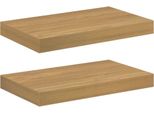 Vidaxl Mensole Da Parete 2 Pezzi Marrone 40 X 23,5 X 4 Cm Materiale A Base Di Legno