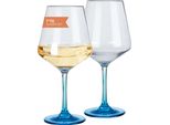 Bicchiere Da Vino Bianco Milano Linea Blu Set Di 2 In Policarbonato 450 Ml Infrangibile Senza Bpa Leggero Ideale Per Campeggio Picnic Festival All'aperto Vino Rosa Spritzer