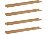 Vidaxl Mensole Da Parete Con Ripiano 4 Pezzi Marrone 80 X 9 X 3 Cm Materiale A Base Di Legno