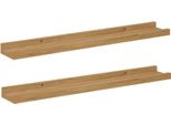 Vidaxl Mensole Da Parete Con Ripiano 2 Pezzi Marrone 60 X 9 X 3 Cm Materiale A Base Di Legno