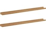 Vidaxl Mensole Da Parete Con Ripiano 2 Pezzi Marrone 100 X 9 X 3 Cm Materiale A Base Di Legno