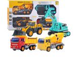 Set Di Camion Giocattolo In Plastica, Escavatore Realistico, Veicolo Da Costruzione, Giocattolo Per Ragazzi, 4 Pezzi