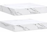 Vidaxl Mensole Da Parete 2 Pezzi Marmo Bianco 23 X 23,5 X 4 Cm Materiale A Base Di Legno