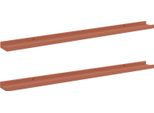 Vidaxl Mensole Da Parete Con Ripiano 2 Pezzi Rosso 100 X 9 X 3 Cm Materiale A Base Di Legno