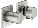 Keuco Edition 11 Set De Robinetterie Thermostatique EncastréE Pour 2 Consommateurs Avec Raccord De Flexible Et Support De Douche, 51153061222, 51153061222