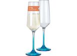 Bicchiere Da Champagne Milano Linea Blu Set Di 2 In Policarbonato 280 Ml Infrangibile Senza Bpa Leggero Ideale Per Campeggio Picnic Festival All'aperto Prosecco Spumante