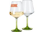 Bicchiere Da Vino Bianco Milano Linea Verde Set Di 2 In Policarbonato 450 Ml Infrangibile Senza Bpa Leggero Ideale Per Campeggio Picnic Festival All'aperto Vino Rosa Spritzer