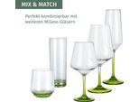 Bicchiere Da Vino Rosso Milano Linea Verde Set Di 2 In Policarbonato 580 Ml Infrangibile Senza Bpa Leggero Ideale Per Campeggio Picnic Festival All'aperto Vino Aperol Party