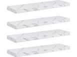 Vidaxl Mensole Da Parete 4 Pezzi Marmo Bianco 90 X 23,5 X 4 Cm Materiale A Base Di Legno