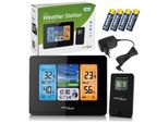 Stazione Radio Meteorologica Greenblue A Colori Con Alimentazione A Batterie Dcf Fasi Lunari GB526