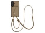 Samsung Galaxy S25 Fe Sleeve - Pelle Finta - Custodia Selencia Con Cinturino/Copertura Posteriore - Beige